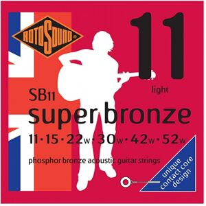 Rotosound Super Bronze SB11 Phosphor Bronze Acoustic Strings 11-52 Rotosound Super Bronze SB11 Phosphor Bronze Acoustic Strings 11-52