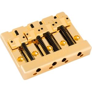 Fender HiMass 4-String Bass Bridge Assembly With Brass Saddles Gold Fender HiMass 4-String Bass Bridge Assembly With Brass Saddles Gold