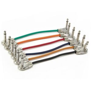 Gear4Music Jack - Jack PRO Patch Cable 15cm Pack of 6 Gear4Music Jack - Jack PRO Patch Cable 15cm Pack of 6