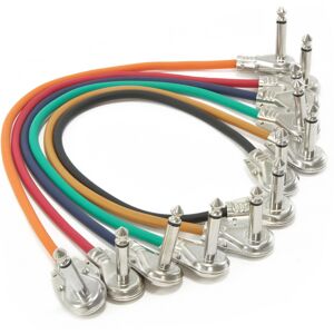 Gear4Music Jack - Jack PRO Patch Cable 30cm Pack of 6 Gear4Music Jack - Jack PRO Patch Cable 30cm Pack of 6