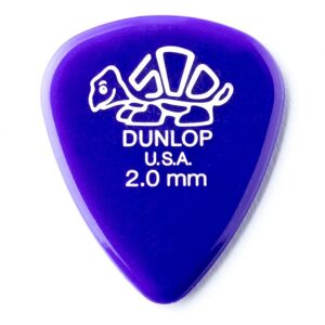 Dunlop 2.00mm Del 500 Pick Purple Players Pack of 12 Dunlop 2.00mm Del 500 Pick Purple Players Pack of 12
