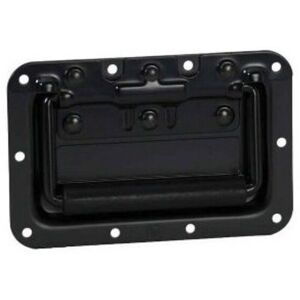 Adam Hall Recessed Sprung Handle in Black Dish 8 mm Deep Adam Hall Recessed Sprung Handle in Black Dish 8 mm Deep