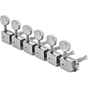 Gear4Music Guitarworks Tuning Machines 6-In-Line Vintage Button Keys Chrome Gear4Music Guitarworks Tuning Machines 6-In-Line Vintage Button Keys Chrome