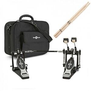 Gear4Music Double Kick Pedal Bundle with Bag Gear4Music Double Kick Pedal Bundle with Bag
