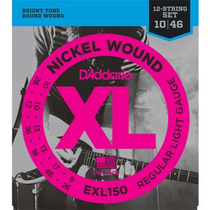 DAddario EXL150 Nickel Wound Regular Light 12-String 10-46 DAddario EXL150 Nickel Wound Regular Light 12-String 10-46