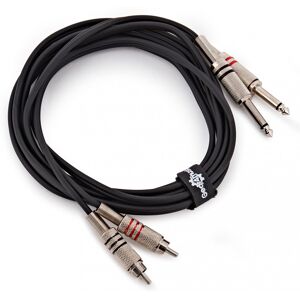 Gear4Music Phono - Dual Mono Jack Pro Cable 3m Gear4Music Phono - Dual Mono Jack Pro Cable 3m