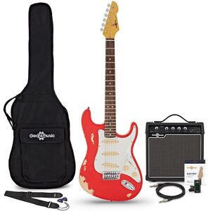 Gear4Music LA Select Legacy Electric Guitar Antique Red 15W Guitar Amp & Accessory Pack Gear4Music LA Select Legacy Electric Guitar Antique Red 15W Guitar Amp & Accessory Pack