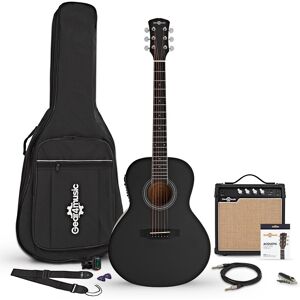 Gear4Music Parlour Electro Acoustic Guitar Black 15W Acoustic Amp & Accessory Pack Gear4Music Parlour Electro Acoustic Guitar Black 15W Acoustic Amp & Accessory Pack