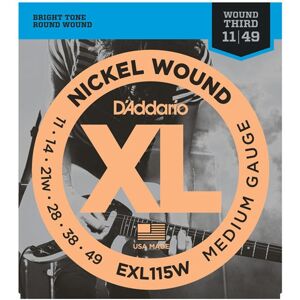DAddario EXL115W Nickel Wound Medium Rock Wound 3rd 11-49 DAddario EXL115W Nickel Wound Medium Rock Wound 3rd 11-49