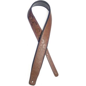 Stagg Padded Leather Adjustable Guitar Strap Brown Mexican Skull Stagg Padded Leather Adjustable Guitar Strap Brown Mexican Skull