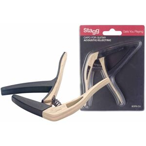 Stagg Curved Trigger Capo For Acoustic & Electric Guitar Light Wood Stagg Curved Trigger Capo For Acoustic & Electric Guitar Light Wood