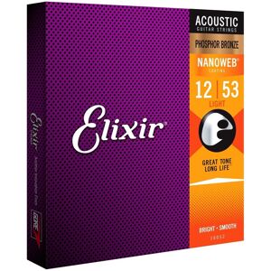 Elixir 16052 NANOWEB Phosphor Bronze Strings 12-53 Elixir 16052 NANOWEB Phosphor Bronze Strings 12-53