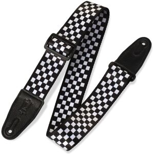 Levys MP-28 2" Polyester Guitar Strap Black/White Chequered Levys MP-28 2" Polyester Guitar Strap Black/White Chequered
