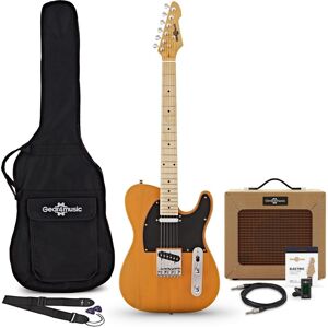 Gear4Music Knoxville Electric Guitar Butterscotch 15W Tweed Amp & Accessory Pack Gear4Music Knoxville Electric Guitar Butterscotch 15W Tweed Amp & Accessory Pack