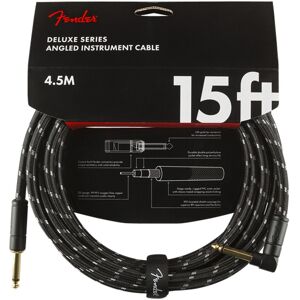 Fender Deluxe 15ft Straight/Angle Instrument Cable Black Tweed Fender Deluxe 15ft Straight/Angle Instrument Cable Black Tweed