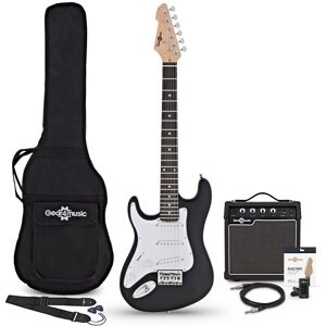 Gear4Music 3/4 LA Left Handed Electric Guitar Black 10W Guitar Amp & Accessory Pack Gear4Music 3/4 LA Left Handed Electric Guitar Black 10W Guitar Amp & Accessory Pack