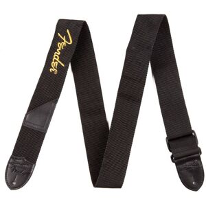2" Poly Guitar Strap Black with Yellow Fender Logo 2" Poly Guitar Strap Black with Yellow Fender Logo