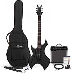 Gear4Music Harlem X Left Handed Electric Guitar + 15W Amp Pack Black Gear4Music Harlem X Left Handed Electric Guitar + 15W Amp Pack Black
