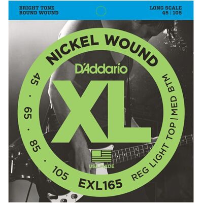 DAddario EXL165 Nickel Wound Bass Strings Light 45-105 Long Scale DAddario EXL165 Nickel Wound Bass Strings Light 45-105 Long Scale