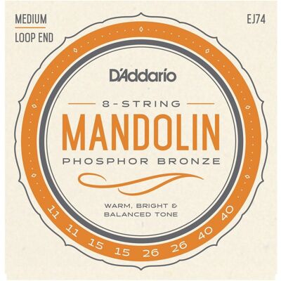 DAddario EJ74 Phosphor Bronze Medium 11-40 Mandolin Strings DAddario EJ74 Phosphor Bronze Medium 11-40 Mandolin Strings