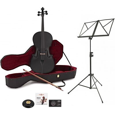 Student 1/2 Size Cello Beginner Pack by Gear4music Black Student 1/2 Size Cello Beginner Pack by Gear4music Black