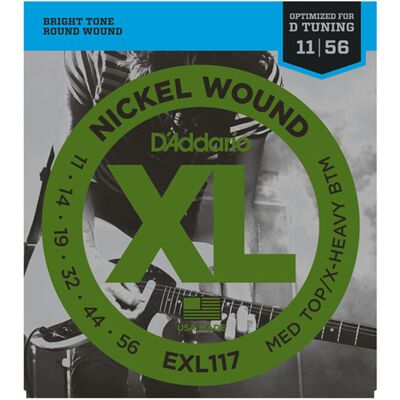 DAddario EXL117 Nickel Wound Medium Top/Extra Heavy Bottom 11-56 DAddario EXL117 Nickel Wound Medium Top/Extra Heavy Bottom 11-56