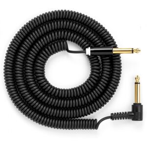 MyVolts Candycords 6.35mm Straight-Angled Coiled Cable 100cm Black MyVolts Candycords 6.35mm Straight-Angled Coiled Cable 100cm Black