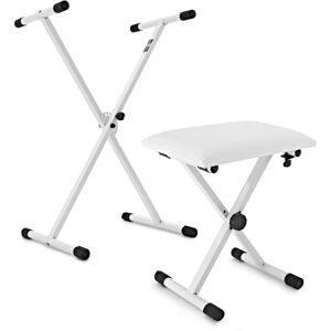 Keyboard Stand and Stool Set by Gear4music White Keyboard Stand and Stool Set by Gear4music White