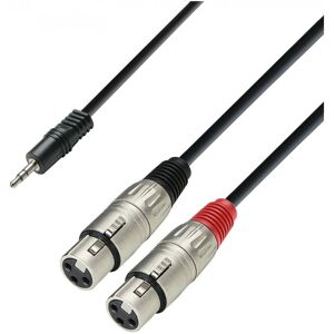 Adam Hall 3 STAR Balanced 3.5mm TRS Mini Jack to Twin XLR (F) Splitter Cable 3m Adam Hall 3 STAR Balanced 3.5mm TRS Mini Jack to Twin XLR (F) Splitter Cable 3m