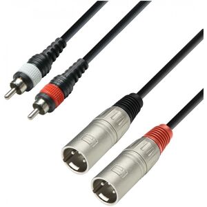 Adam Hall 3 STAR Twin XLR (M) to RCA Cable 1m Adam Hall 3 STAR Twin XLR (M) to RCA Cable 1m