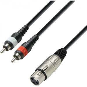 Adam Hall 3 STAR XLR (F) to RCA Cable 6m Adam Hall 3 STAR XLR (F) to RCA Cable 6m