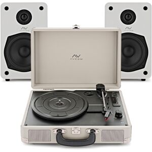 AVCOM Suitcase Turntable with Active Speakers Cream & White AVCOM Suitcase Turntable with Active Speakers Cream & White