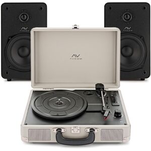 AVCOM Suitcase Turntable with Active Speakers Cream & Black AVCOM Suitcase Turntable with Active Speakers Cream & Black