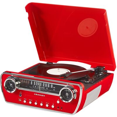 Crosley Powel 7-in-1 Bluetooth Record Player Red Crosley Powel 7-in-1 Bluetooth Record Player Red