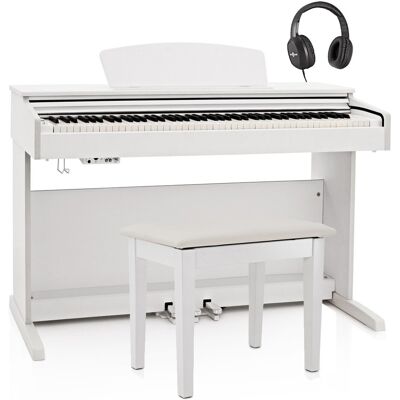 DP-10X Digital Piano by Gear4music & Piano Stool Pack White DP-10X Digital Piano by Gear4music & Piano Stool Pack White
