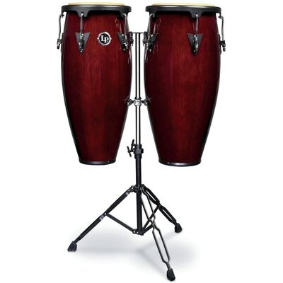 Latin Percussion LP Aspire 10" & 11" Congas with Double Stand Dark Wood Latin Percussion LP Aspire 10" & 11" Congas with Double Stand Dark Wood