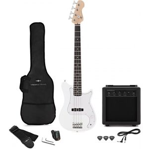 Gear4Music VISIONSTRING 3/4 Bass Guitar Pack White - Nearly New Gear4Music VISIONSTRING 3/4 Bass Guitar Pack White - Nearly New