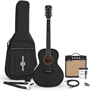 Gear4Music Parlour Left Handed Electro Acoustic Guitar Black 15W Acoustic Amp & Accessory Pack Gear4Music Parlour Left Handed Electro Acoustic Guitar Black 15W Acoustic Amp & Accessory Pack