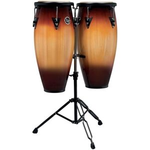 Latin Percussion LP Aspire 10" & 11" Congas with Double Stand Vintage Sunburst - Ex Demo Latin Percussion LP Aspire 10" & 11" Congas with Double Stand Vintage Sunburst - Ex Demo