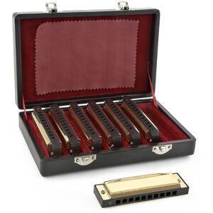 Blues Golden Harmonica Set by Gear4music Blues Golden Harmonica Set by Gear4music