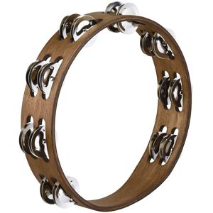 Meinl 2 Row Traditional Tambourine Steel jingles Walnut Brown Meinl 2 Row Traditional Tambourine Steel jingles Walnut Brown