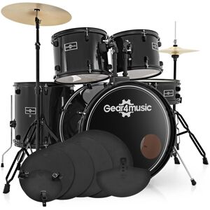 Gear4Music BDK-1 Full Size Starter Drum Kit Practice Pack Black Gear4Music BDK-1 Full Size Starter Drum Kit Practice Pack Black