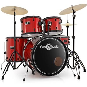 BDK-1plus Full Size Starter Drum Kit by Gear4music Red BDK-1plus Full Size Starter Drum Kit by Gear4music Red
