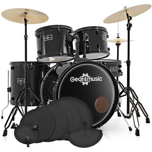 Gear4Music BDK-1plus Full Size Starter Drum Kit Practice Pack Black Gear4Music BDK-1plus Full Size Starter Drum Kit Practice Pack Black