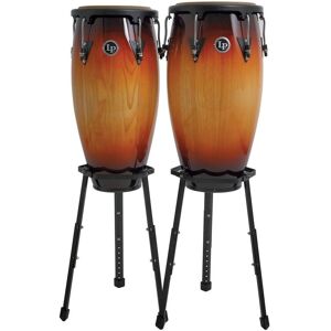 Latin Percussion LP Aspire 11" & 12" Congas with Basket Stand Vintage Sunburst Latin Percussion LP Aspire 11" & 12" Congas with Basket Stand Vintage Sunburst