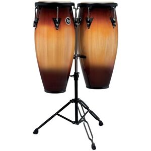 Latin Percussion LP Aspire 11" & 12" Congas with Double Stand Vintage Sunburst Latin Percussion LP Aspire 11" & 12" Congas with Double Stand Vintage Sunburst