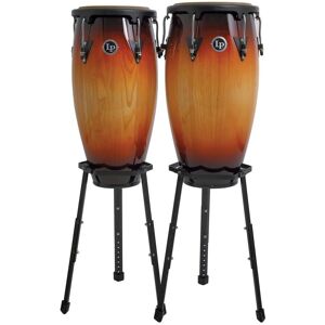 Latin Percussion LP Aspire 10" & 11" Congas with Basket Stand Vintage Sunburst Latin Percussion LP Aspire 10" & 11" Congas with Basket Stand Vintage Sunburst