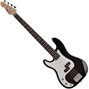 LA Left Handed Bass Guitar by Gear4music Black LA Left Handed Bass Guitar by Gear4music Black