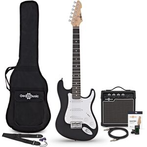 Gear4Music 3/4 LA Electric Guitar Black 10W Guitar Amp & Accessory Pack Gear4Music 3/4 LA Electric Guitar Black 10W Guitar Amp & Accessory Pack