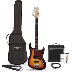 Gear4Music LA II Bass Guitar Sunburst 15W Bass Amp Pack Gear4Music LA II Bass Guitar Sunburst 15W Bass Amp Pack